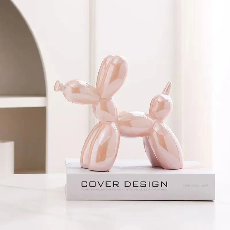 11cm/4.3inch Creative Balloon Dog Abstract Ceramic Ornament Sculpture