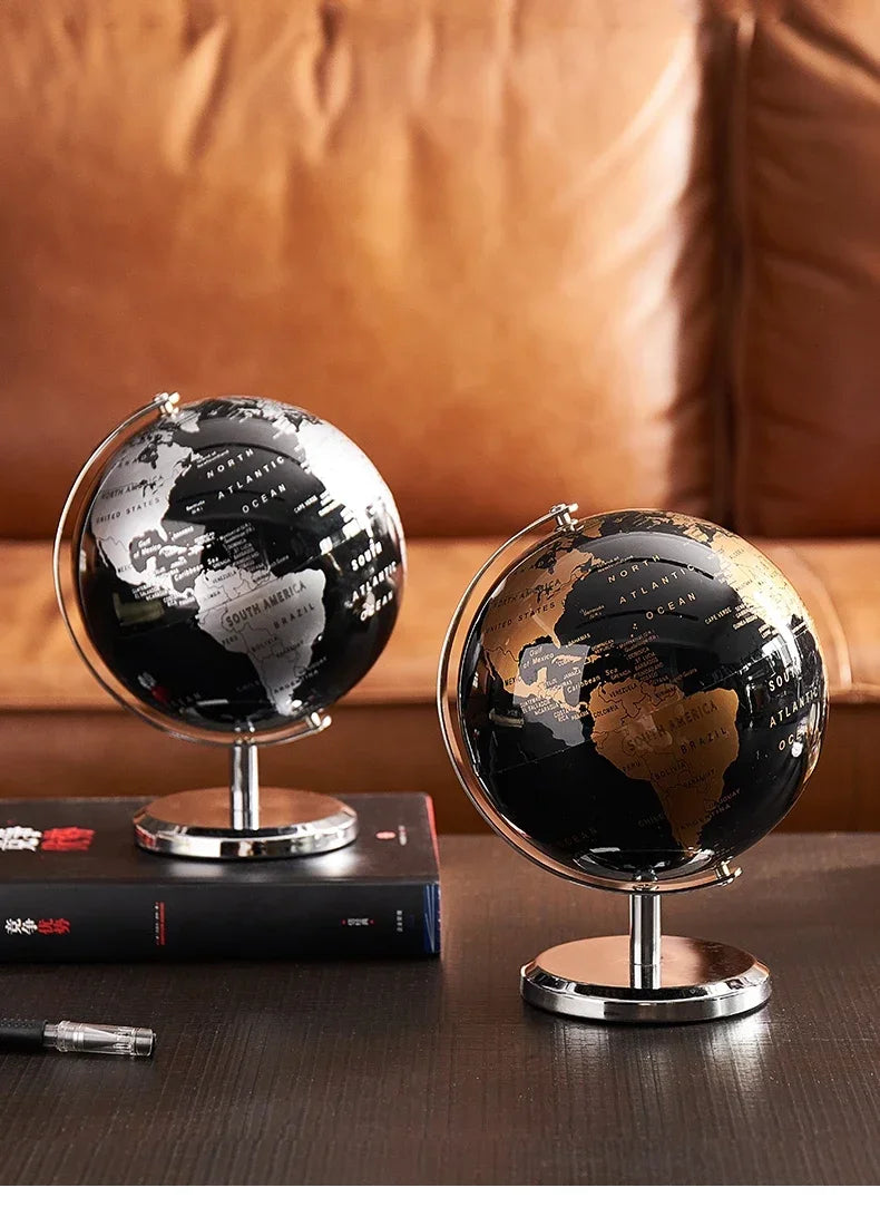 Metal Base World Globe