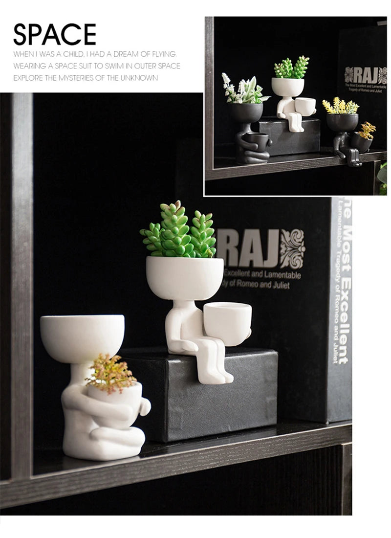 Imitation Humanoid Ceramic Flower Pot