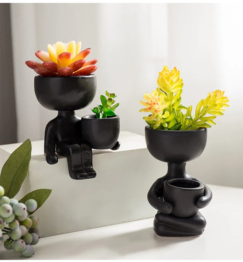 Imitation Humanoid Ceramic Flower Pot