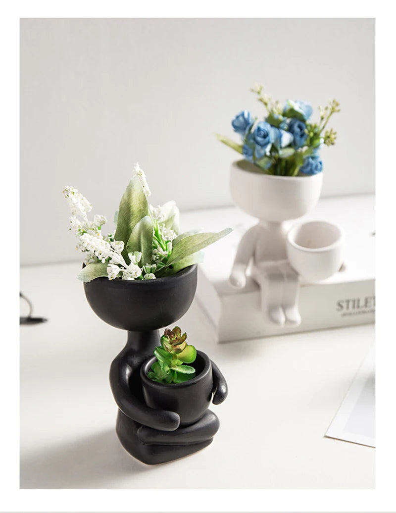 Imitation Humanoid Ceramic Flower Pot