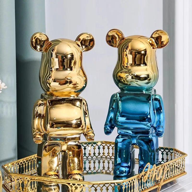Aesthetic Bear Figure Ceramics Sculpture