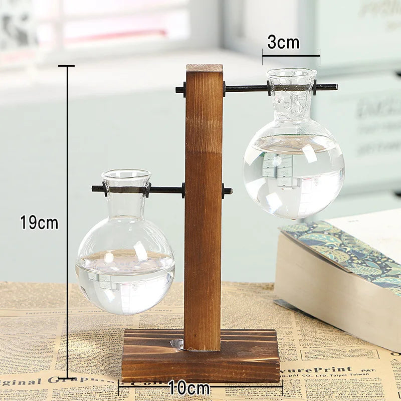 Wooden Frame Hydroponic Vase