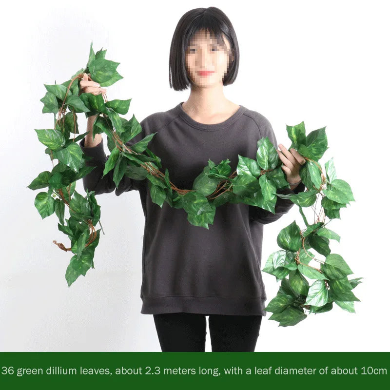 1Pcs 230cm green silk artificial Hanging ivy leaf garland plants