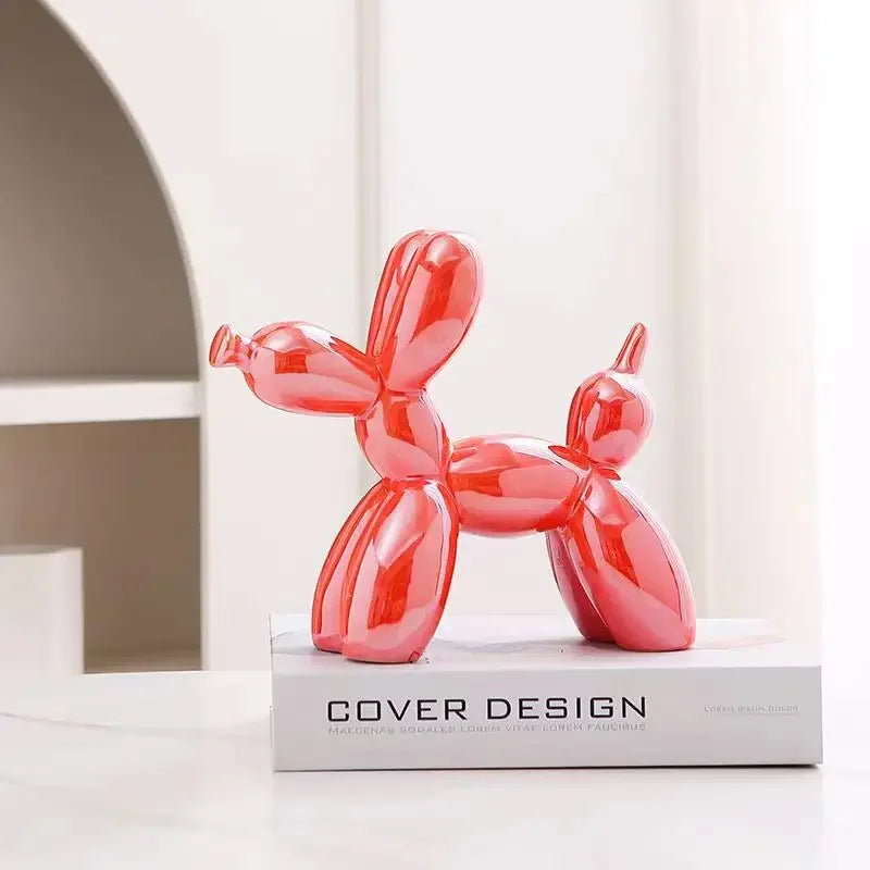 11cm/4.3inch Creative Balloon Dog Abstract Ceramic Ornament Sculpture