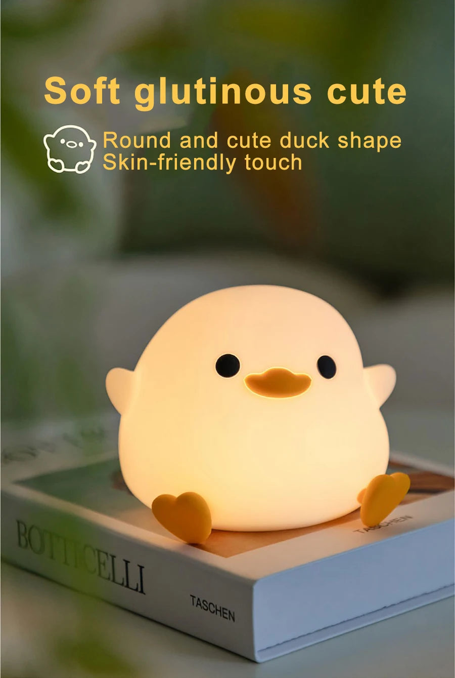 LED Night light Cute duck Cartoon animals Silicone lamp