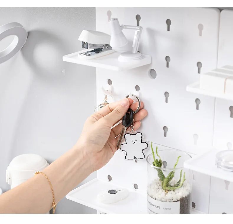 Punch-free Plastic Hole Board Wall Shelf Organizer