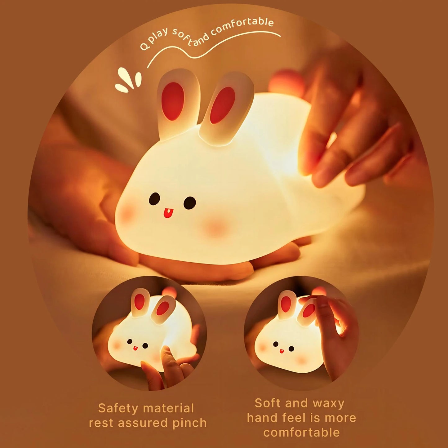 LED Night Light cute Rabbit Animal Cartoon Silicone Lamp