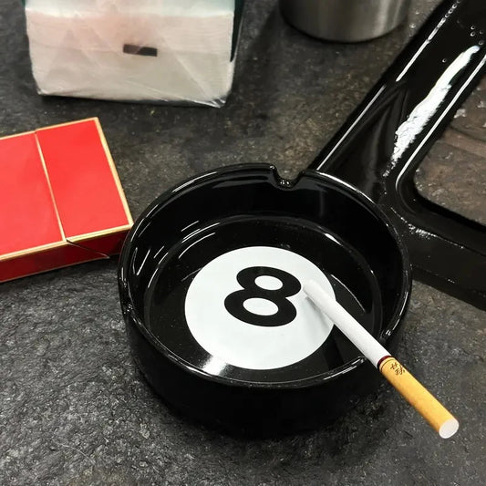 Black Eight Ceramic Ashtray