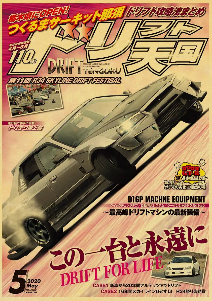 JDM Car Japan Retrofit Racing Retro 90s Poster Wall