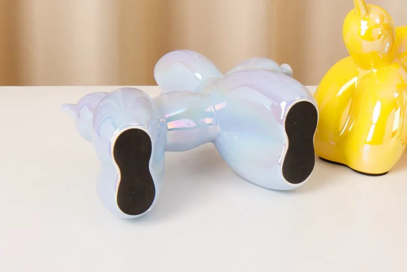 11cm/4.3inch Creative Balloon Dog Abstract Ceramic Ornament Sculpture