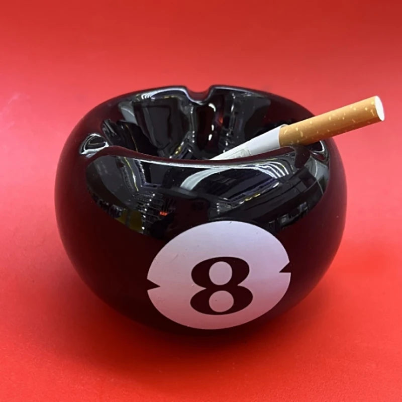 Black Eight Ceramic Ashtray