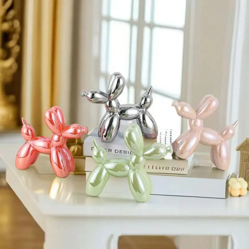 11cm/4.3inch Creative Balloon Dog Abstract Ceramic Ornament Sculpture