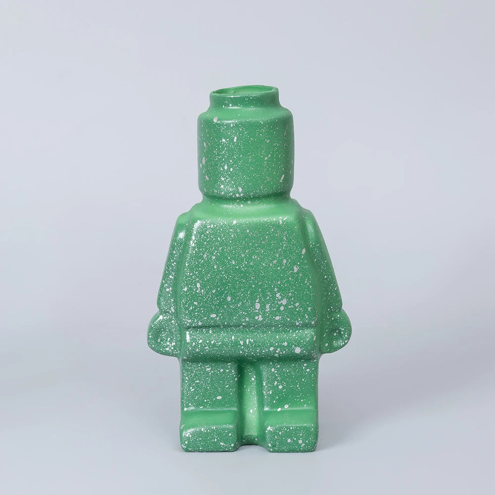 Ceramic Lego Figure Vase Indoor Flower Pot
