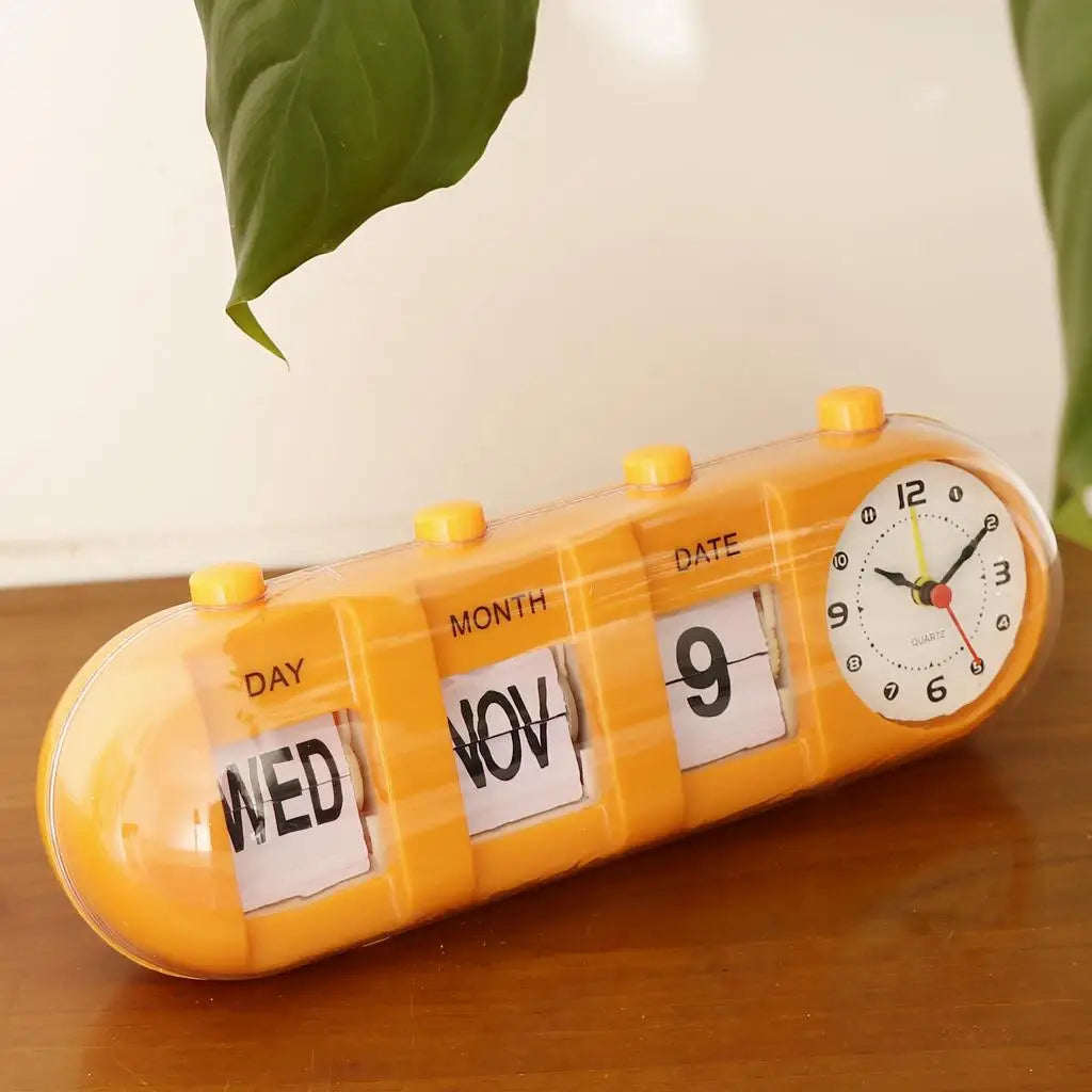 Creative Digital Auto Flip Down Clock Desk Stand Page Clock