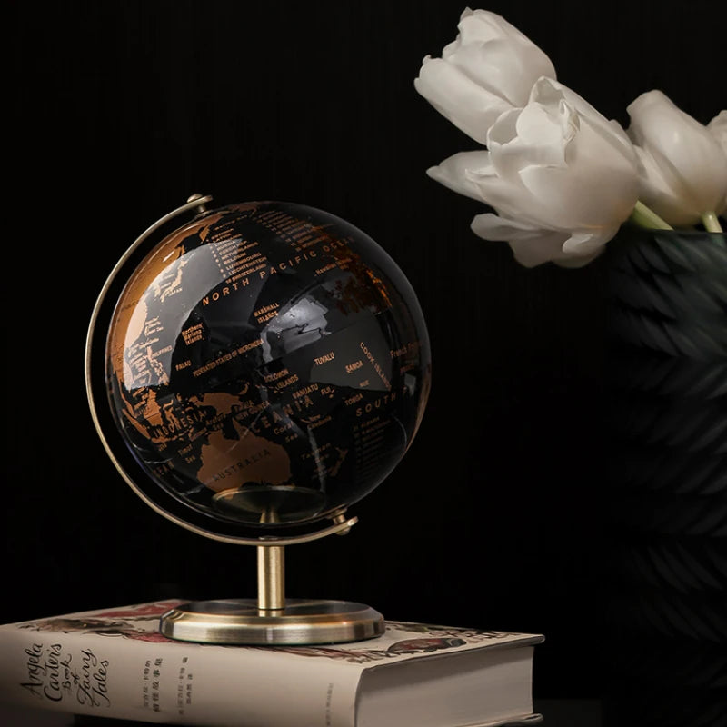 Metal Base World Globe