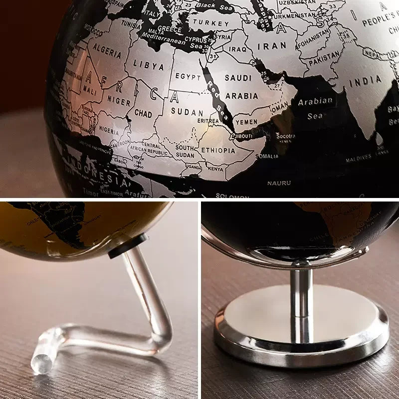 Metal Base World Globe