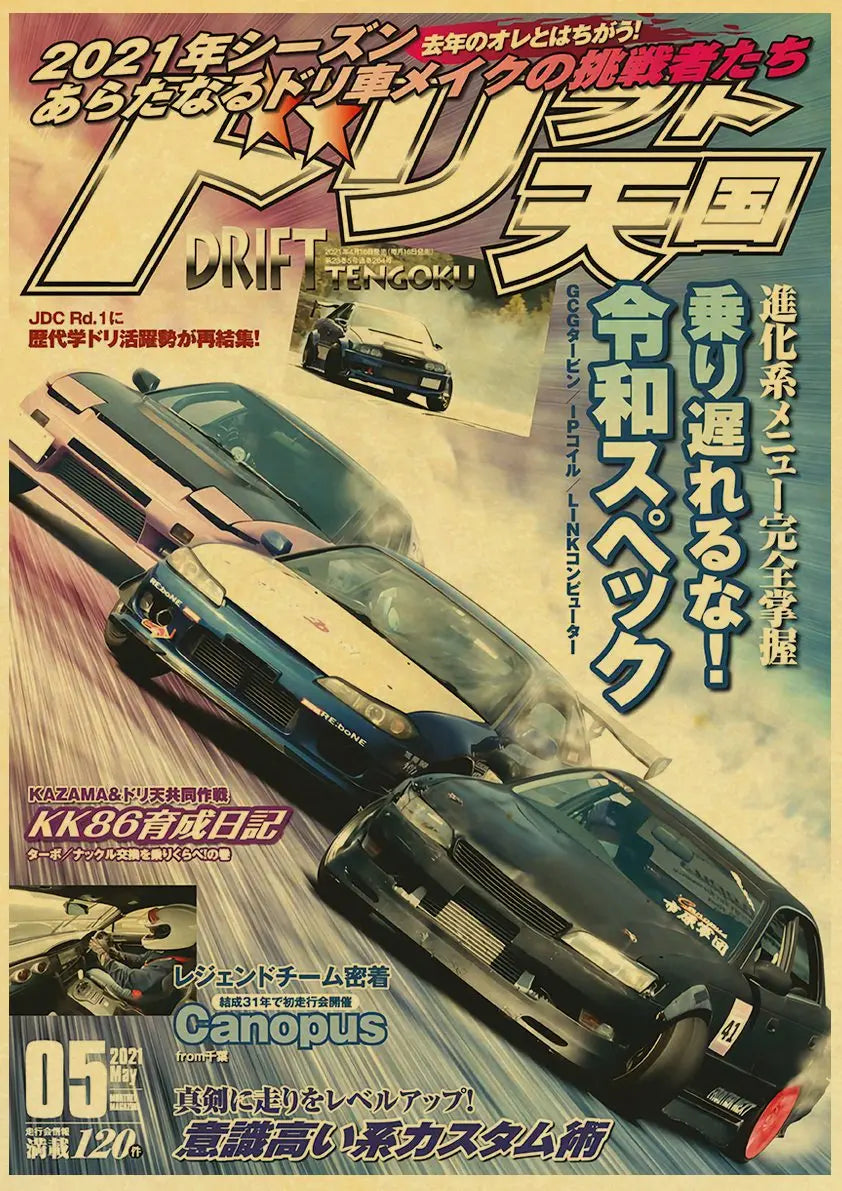 JDM Car Japan Retrofit Racing Retro 90s Poster Wall