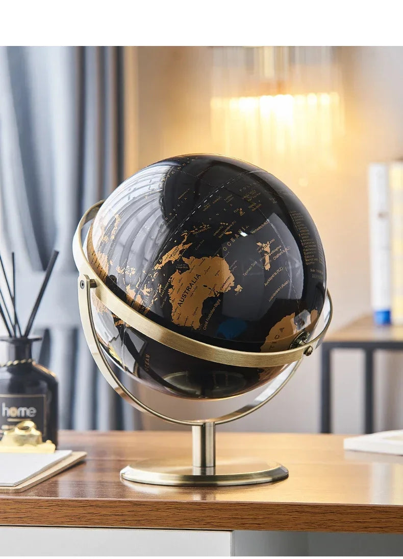 Metal Base World Globe