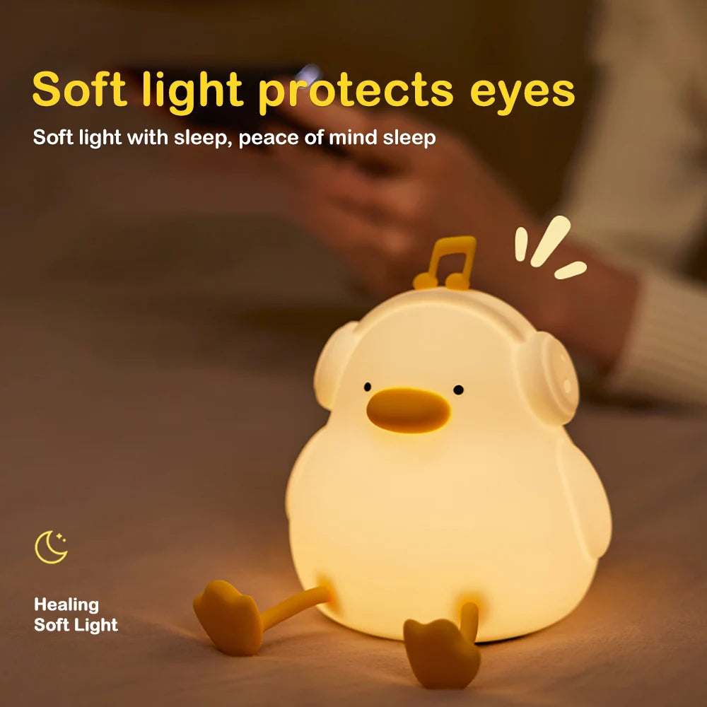 LED Night light Cute duck Cartoon animals Silicone lamp