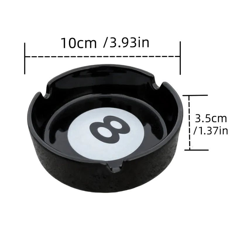 Black Eight Ceramic Ashtray