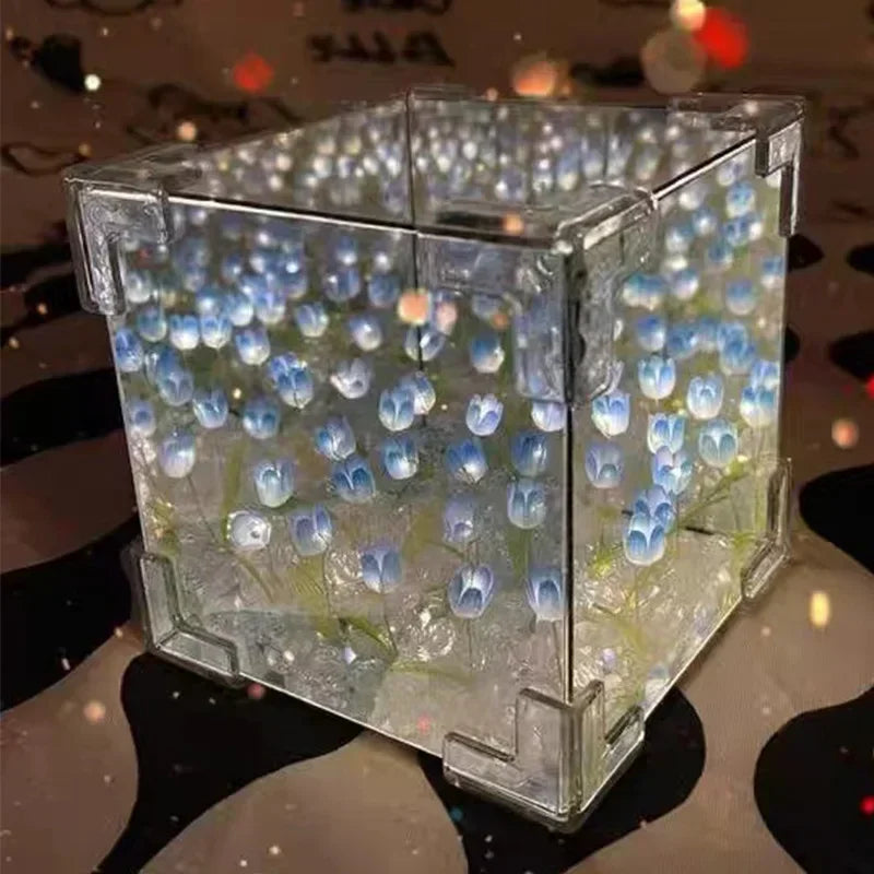 DIY Tulip Mirror Cube Lamp