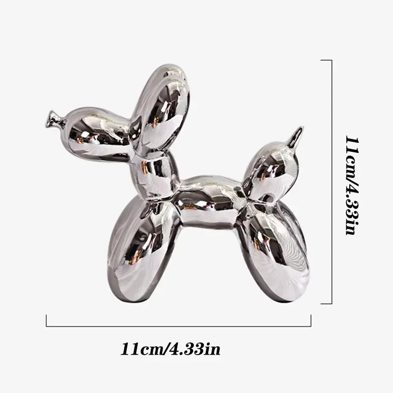 11cm/4.3inch Creative Balloon Dog Abstract Ceramic Ornament Sculpture