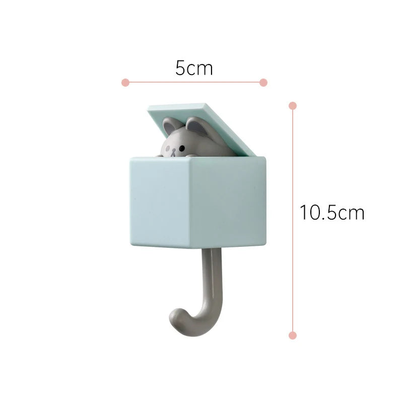 Cartoon Cat Hooks Stickers Bedroom Door Hooks Key Hooks