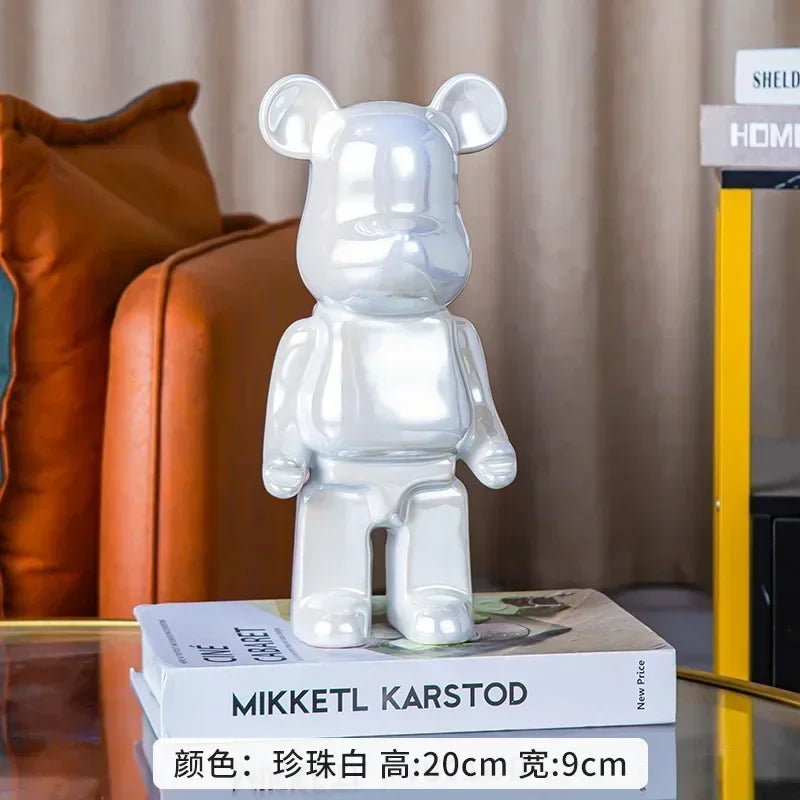 Aesthetic Bear Figure Ceramics Sculpture