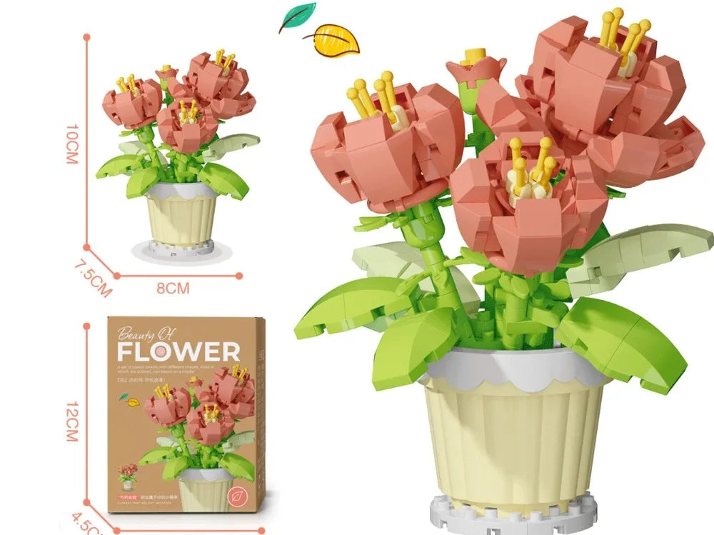 Building Block Flower Potted Plant