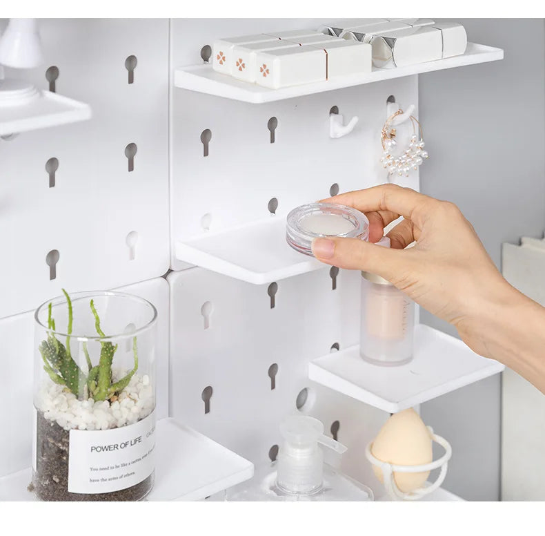 Punch-free Plastic Hole Board Wall Shelf Organizer