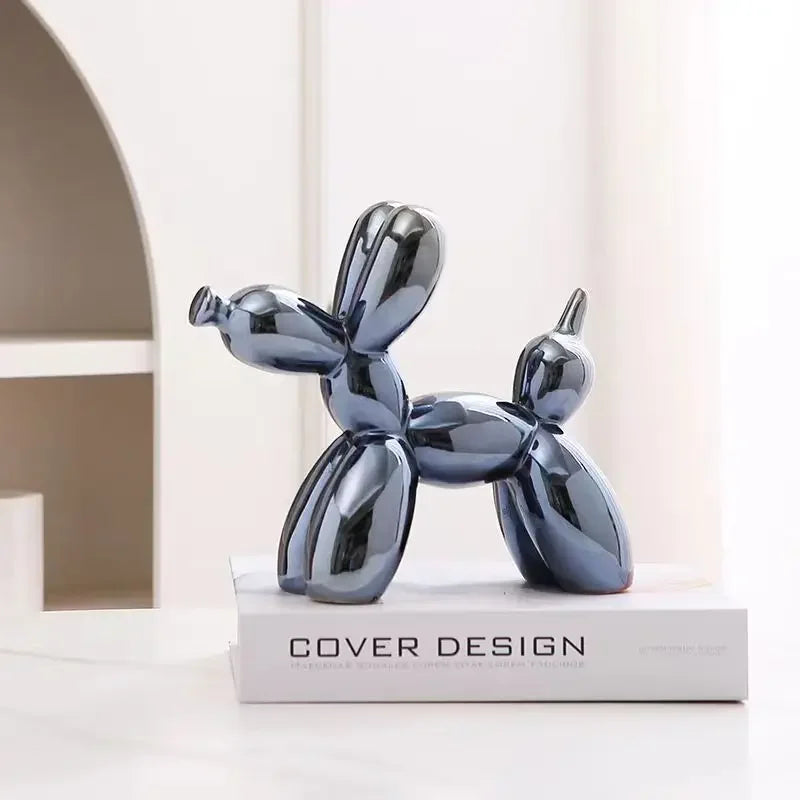 11cm/4.3inch Creative Balloon Dog Abstract Ceramic Ornament Sculpture