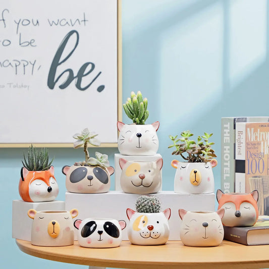 1Pcs Nordic Style Ceramic Animal Flower Pot