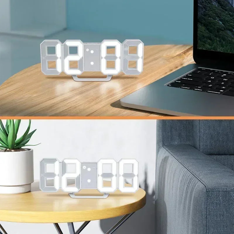 Clock 3D LED Digital Alarm Clock Wall Clock