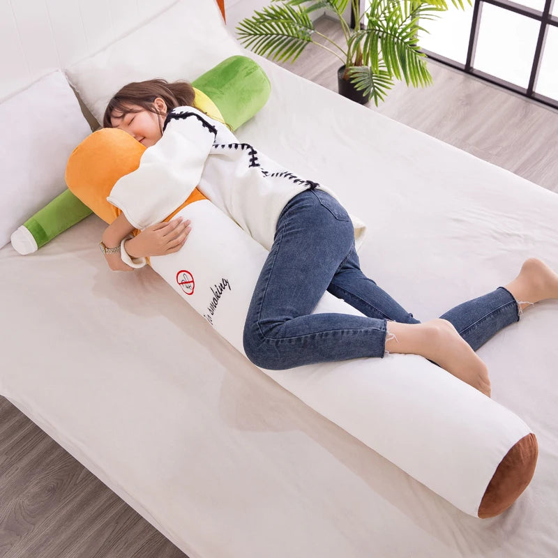 Smoking Cylindrical Sleeping Cushion Cigarette Pillow Plush