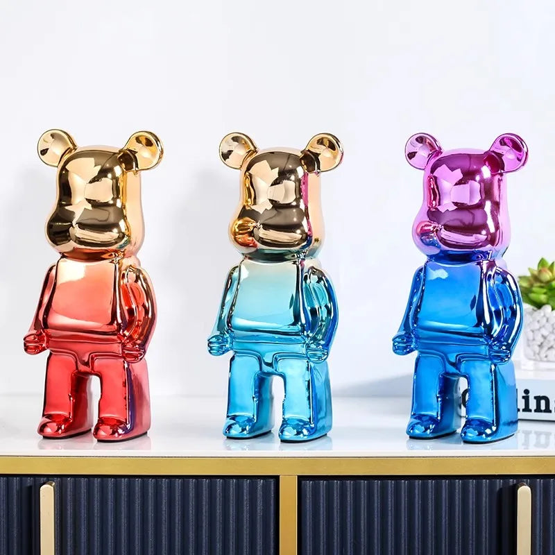 Aesthetic Bear Figure Ceramics Sculpture