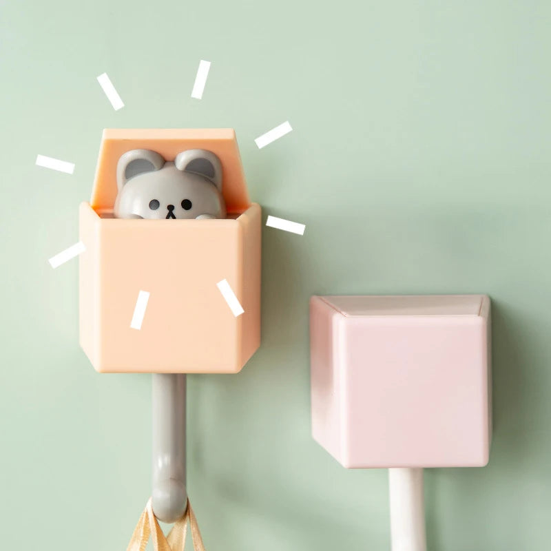 Cartoon Cat Hooks Stickers Bedroom Door Hooks Key Hooks