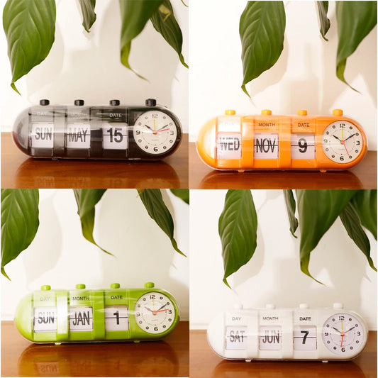 Creative Digital Auto Flip Down Clock Desk Stand Page Clock