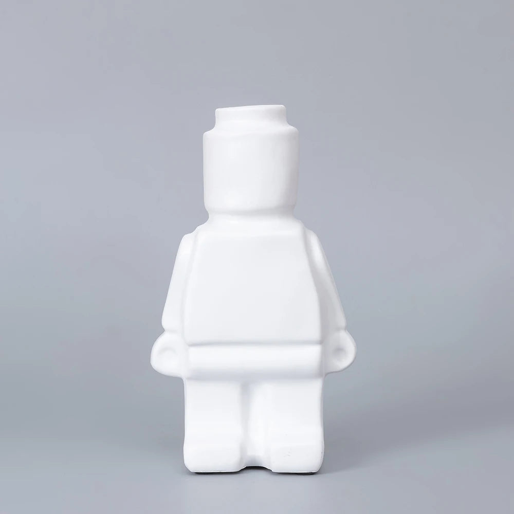 Ceramic Lego Figure Vase Indoor Flower Pot