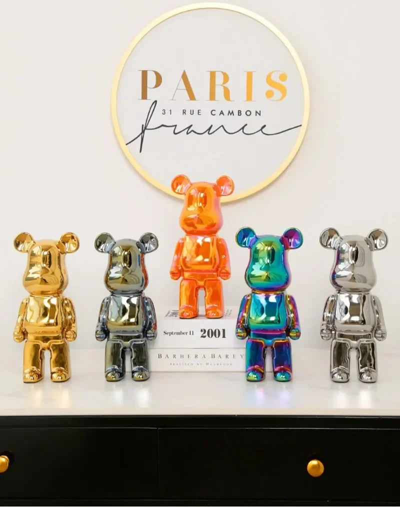 Aesthetic Bear Figure Ceramics Sculpture