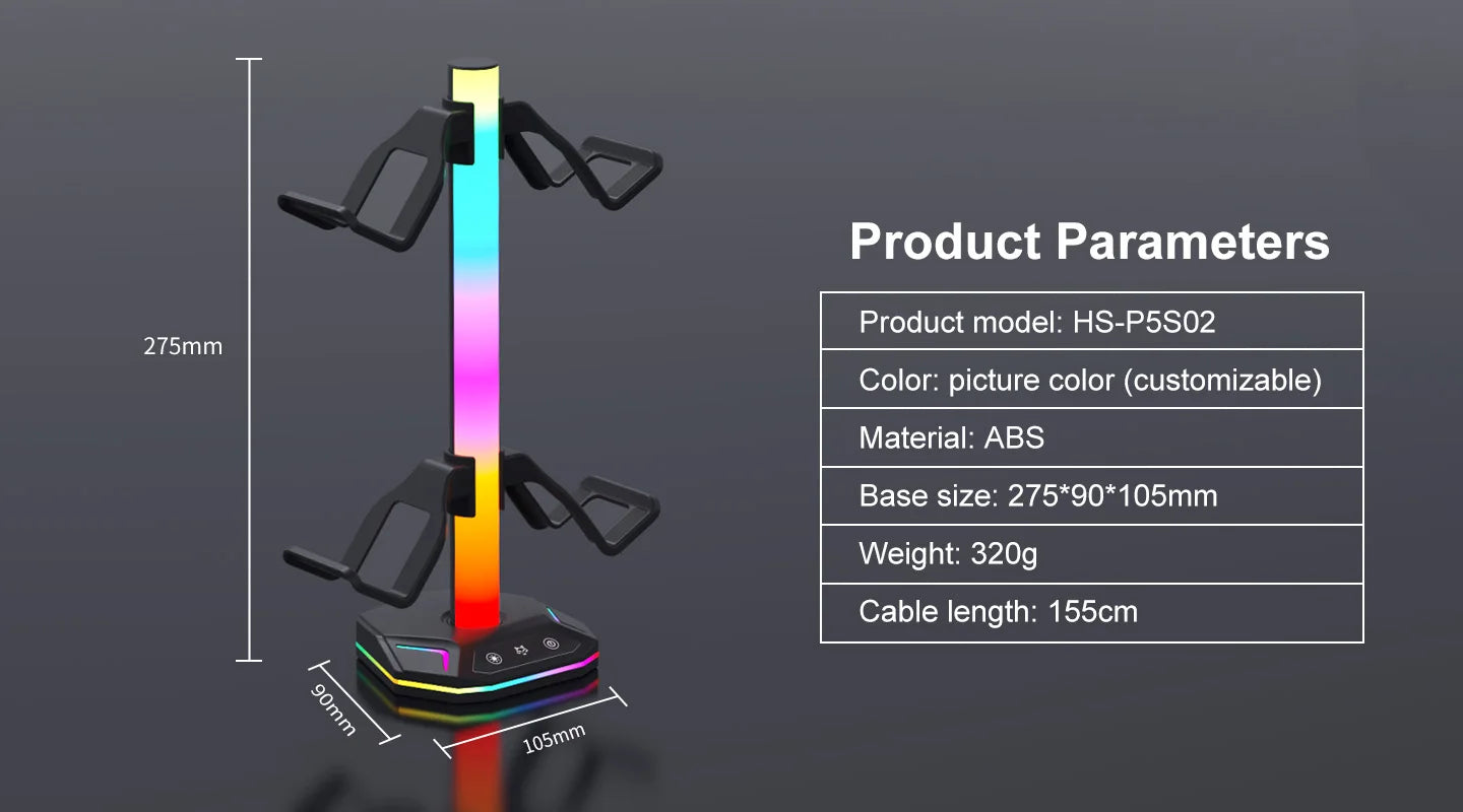 Gaming RGB Headphone Stand for Playstation5 Controller Holder