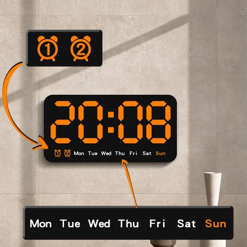 Voice Control Large Digital Wall Clock