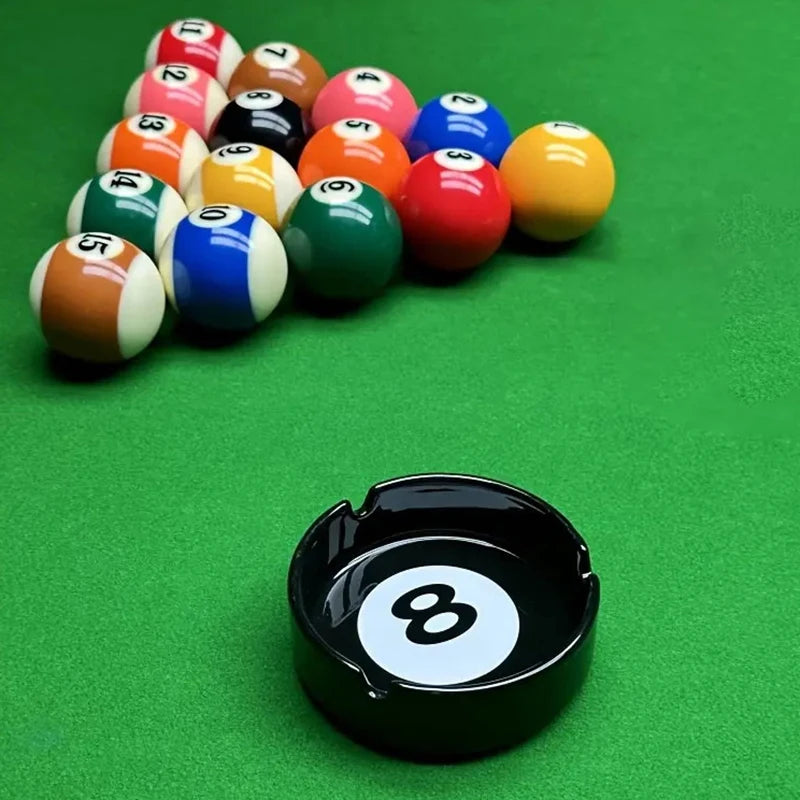 Black Eight Ceramic Ashtray