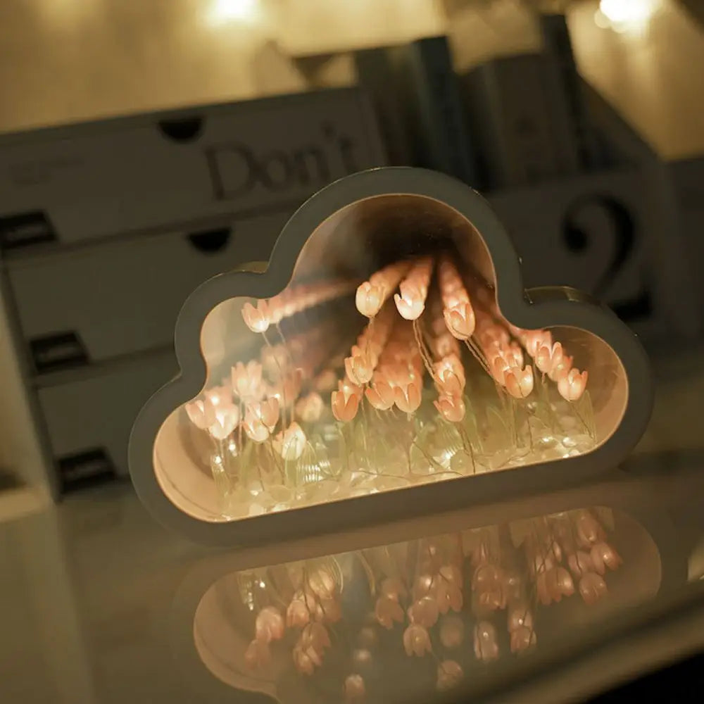 Handmade DIY Tulip Flower Sea Night Atmosphere Lamp