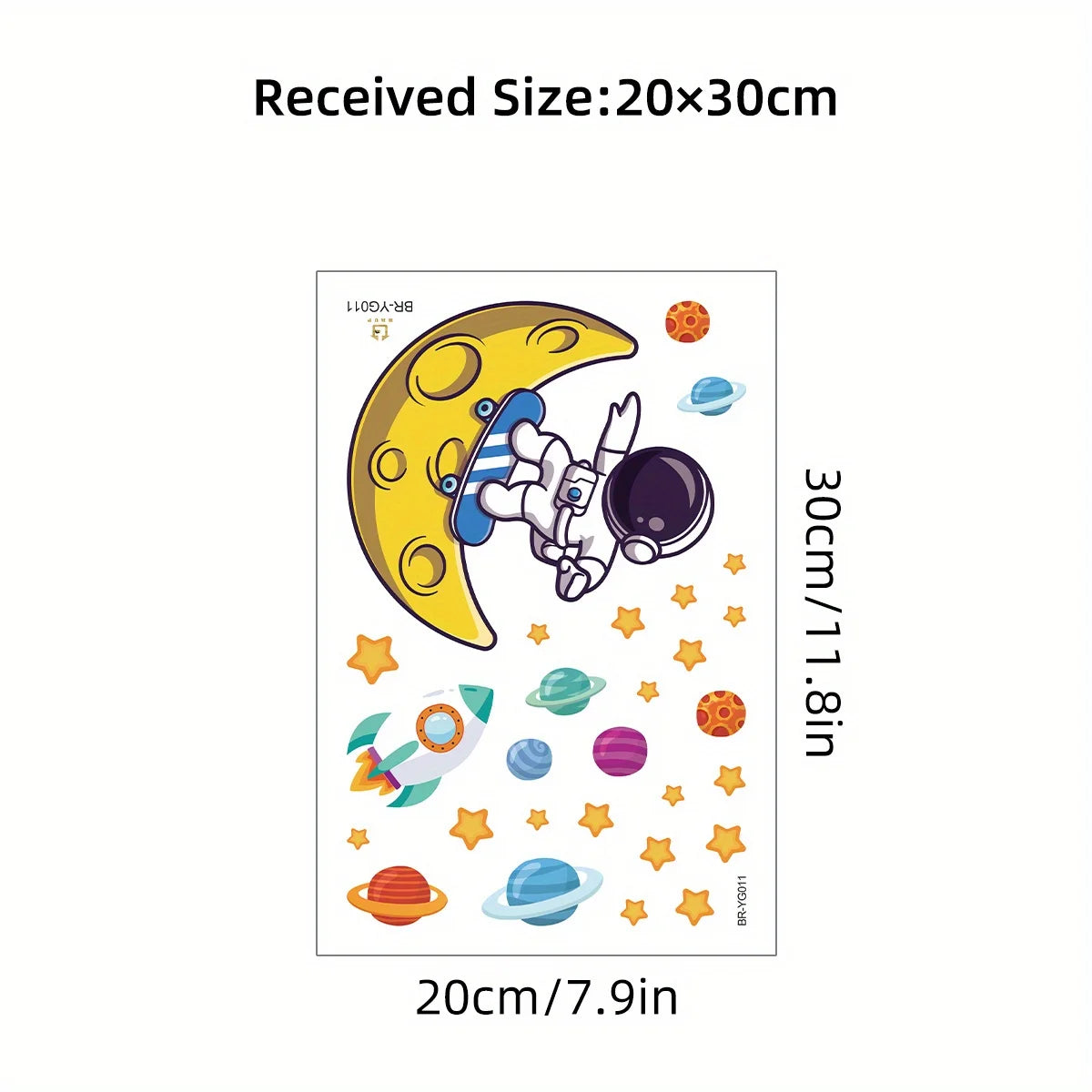 1Pc Cartoon Astronaut Moon Planet Glowing Wall Stickers