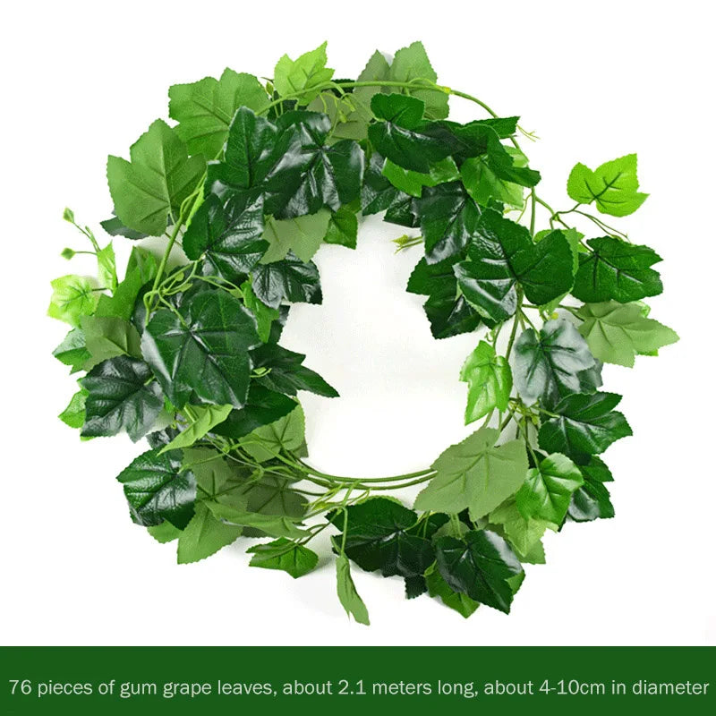 1Pcs 230cm green silk artificial Hanging ivy leaf garland plants