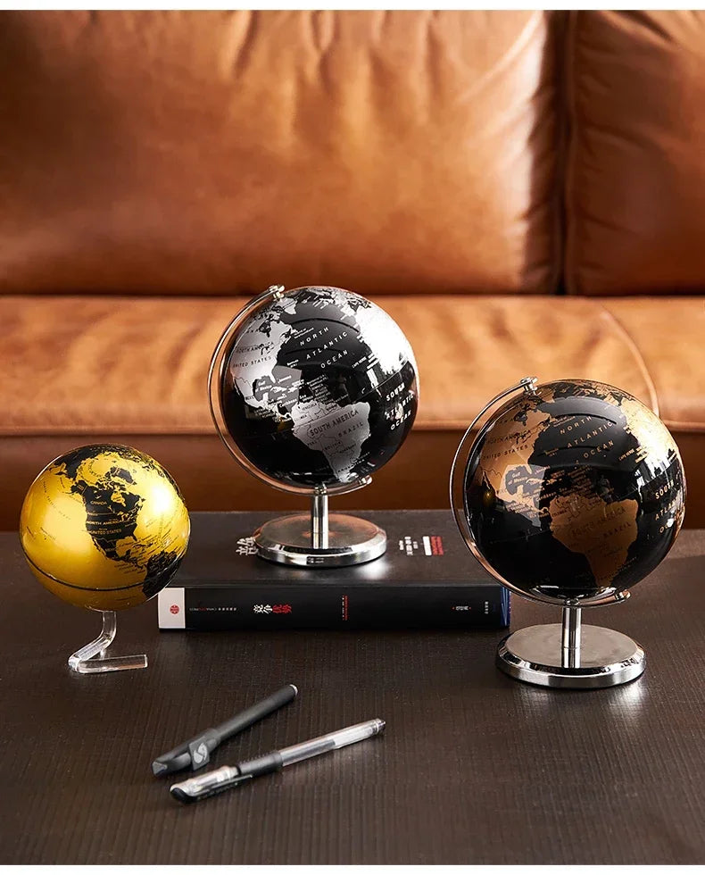 Metal Base World Globe