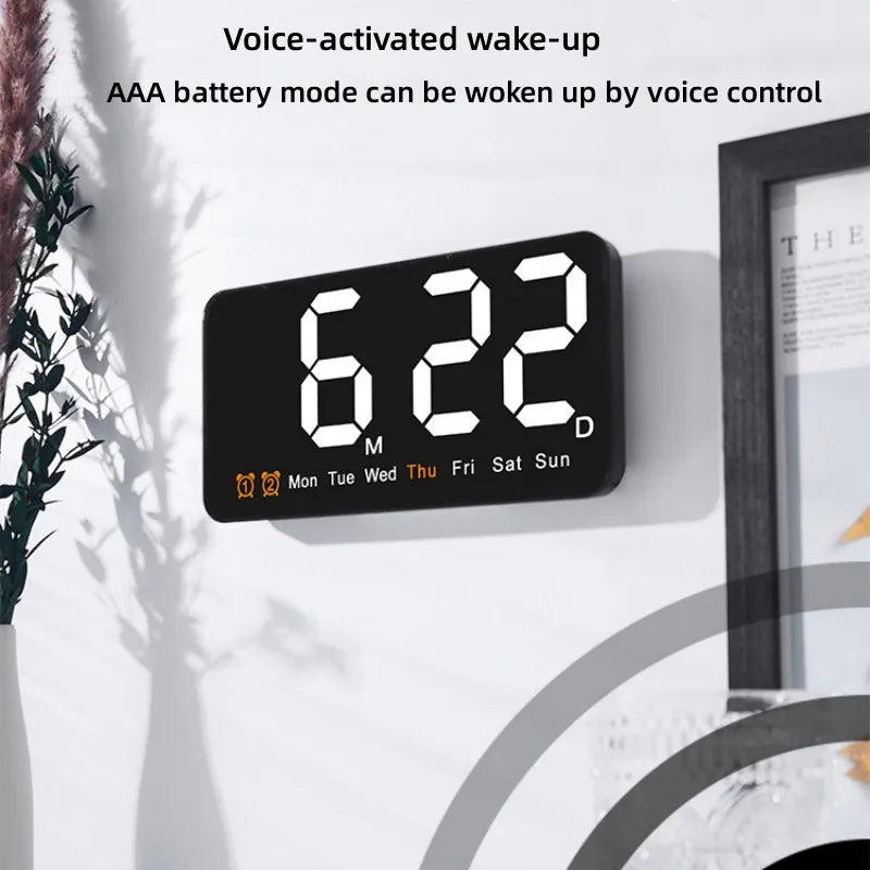 Voice Control Large Digital Wall Clock