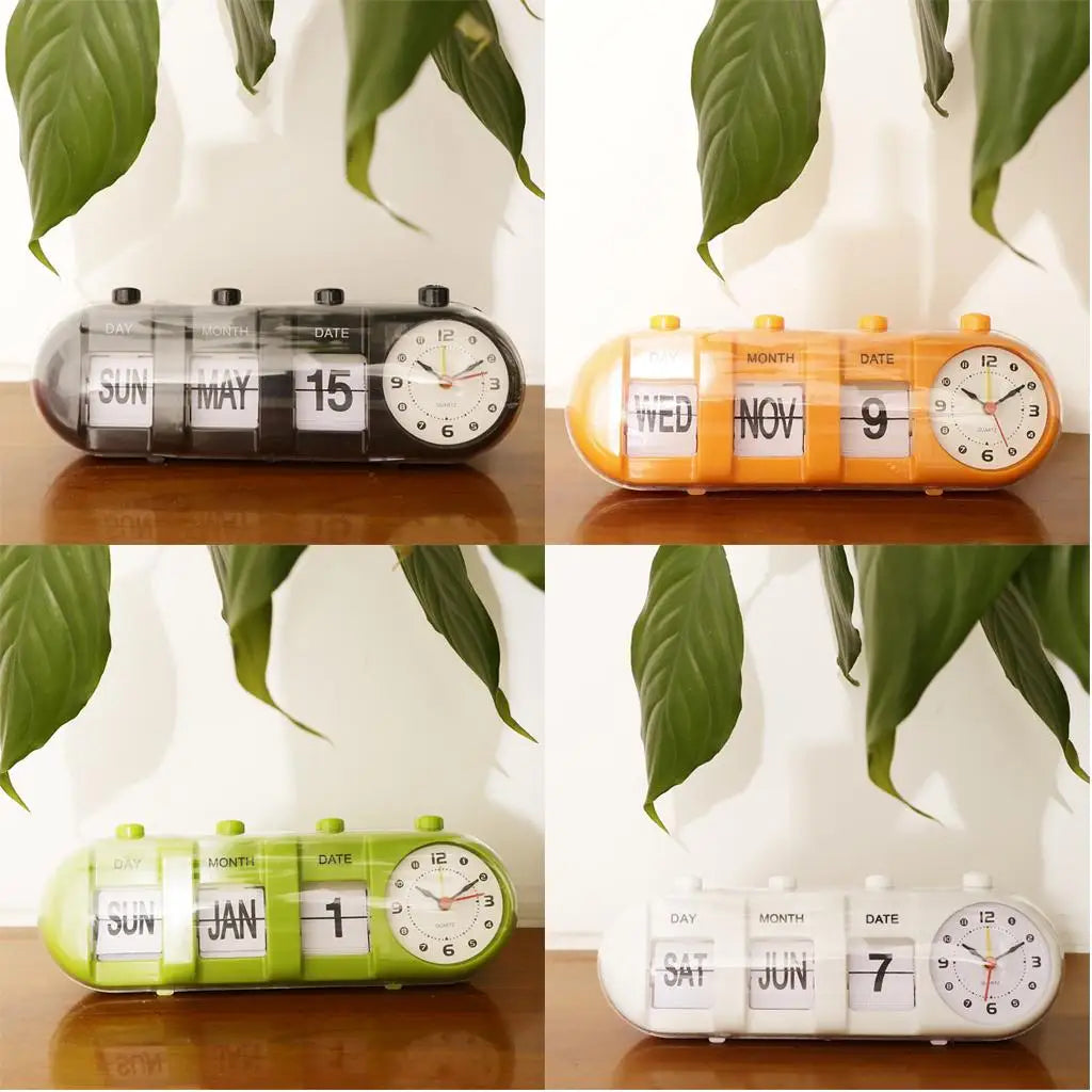 Creative Digital Auto Flip Down Clock Desk Stand Page Clock