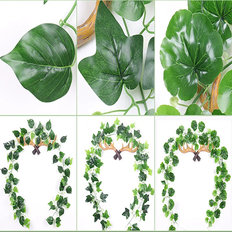 1Pcs 230cm green silk artificial Hanging ivy leaf garland plants